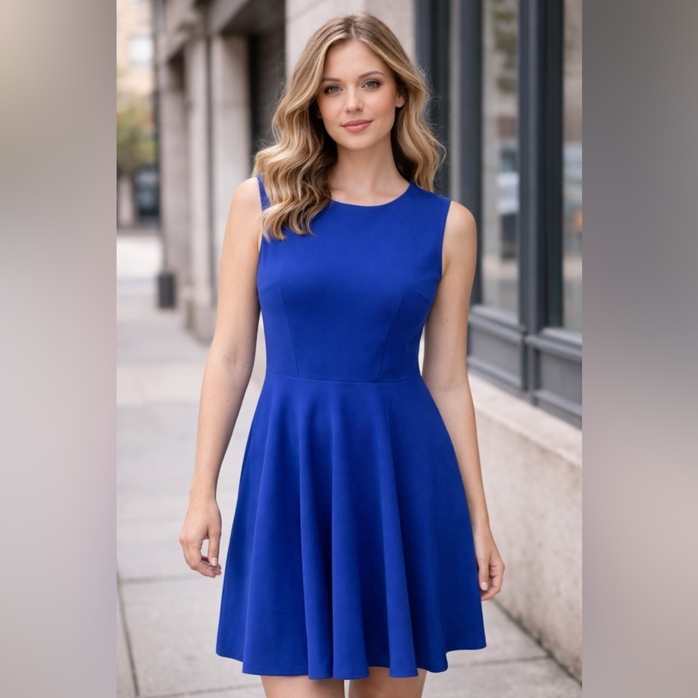 Diane von Furstenberg Jeannie Fit & Flare Dress in Cobalt Blue – Size 4